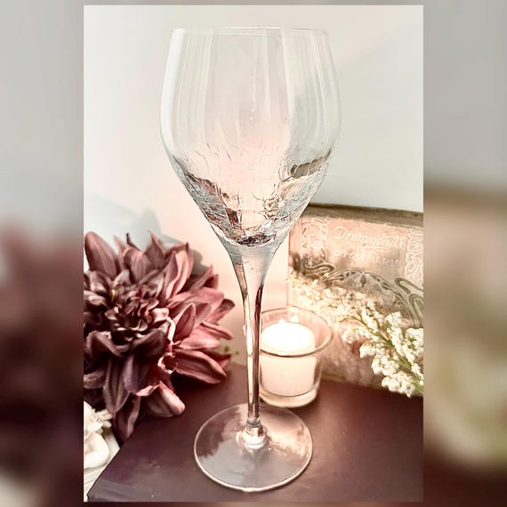 Pier 1 Reflections Crackle Wine Glass Single Replacement Goblet