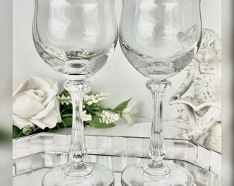 Vintage Mikasa Ardmore Water Goblets Pair Crystal Replacement Stemware