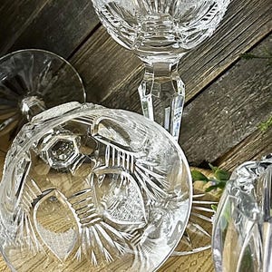 Bohemia 24% Lead Crystal Wine Glasses Set of 6 Cut Crystal Boxed Vintage bild 7