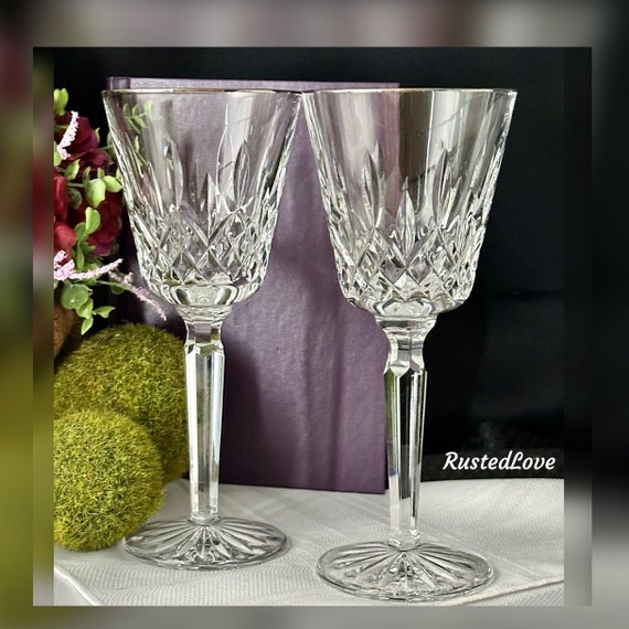 Waterford Crystal Lismore Platinum Tall / Waterford Tall Lismore Wine Glasses / Platinum Lismore Wine Glasses / Lismore Wine Glasses - 2