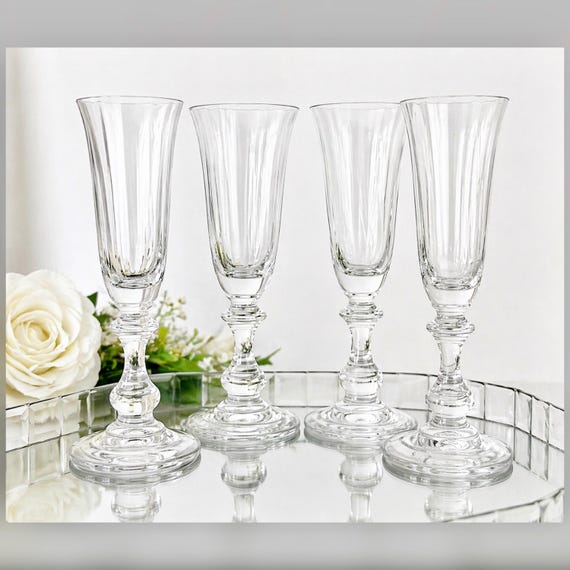 Mikasa French Countryside Champagne Flutes Set 4 Wedding Toasting