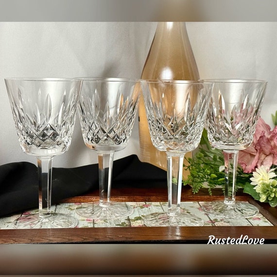 Lismore Waterford Crystal Water Glasses /Waterford Lismore Water Glasses / Waterford Lismore Water Goblets / Vintage Lismore Water Glass - 4