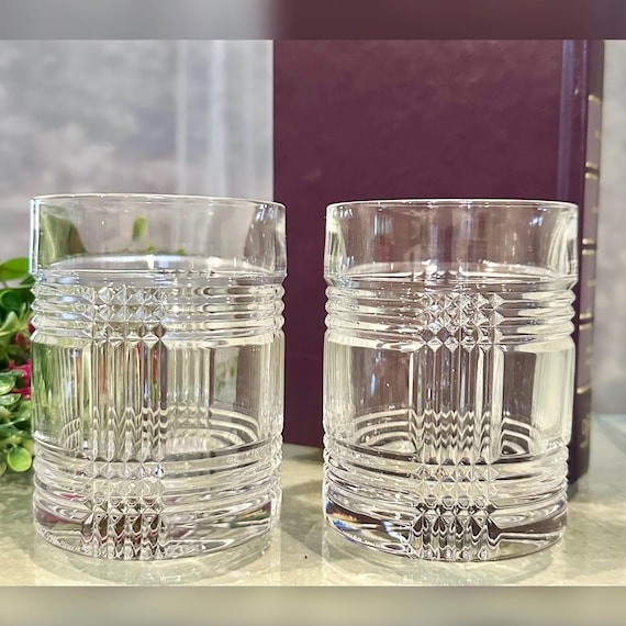 Ralph Lauren Glen Plaid Old Fashioned Glasses / Vintage 10 Oz Ralph Lauren Crystal Glasses / Old Fashioned Glasses / Ralph Lauren Glasses 2