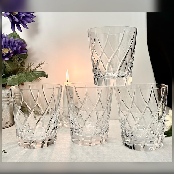 Mikasa Olympus Rolling Double Old Fashioned Glasses Vintage Blown - 4 pc Read