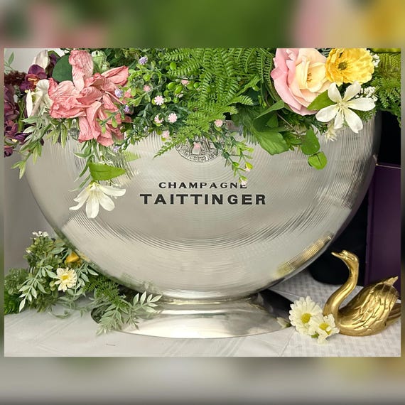 Taittinger Pewter Champagne Bucket L'Orfevrerie France Wine Cooler