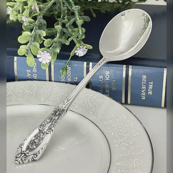 Wallace Rose Point Sterling Silver Soup Spoon 5 7/8" Round Bowl Replacement Flatware