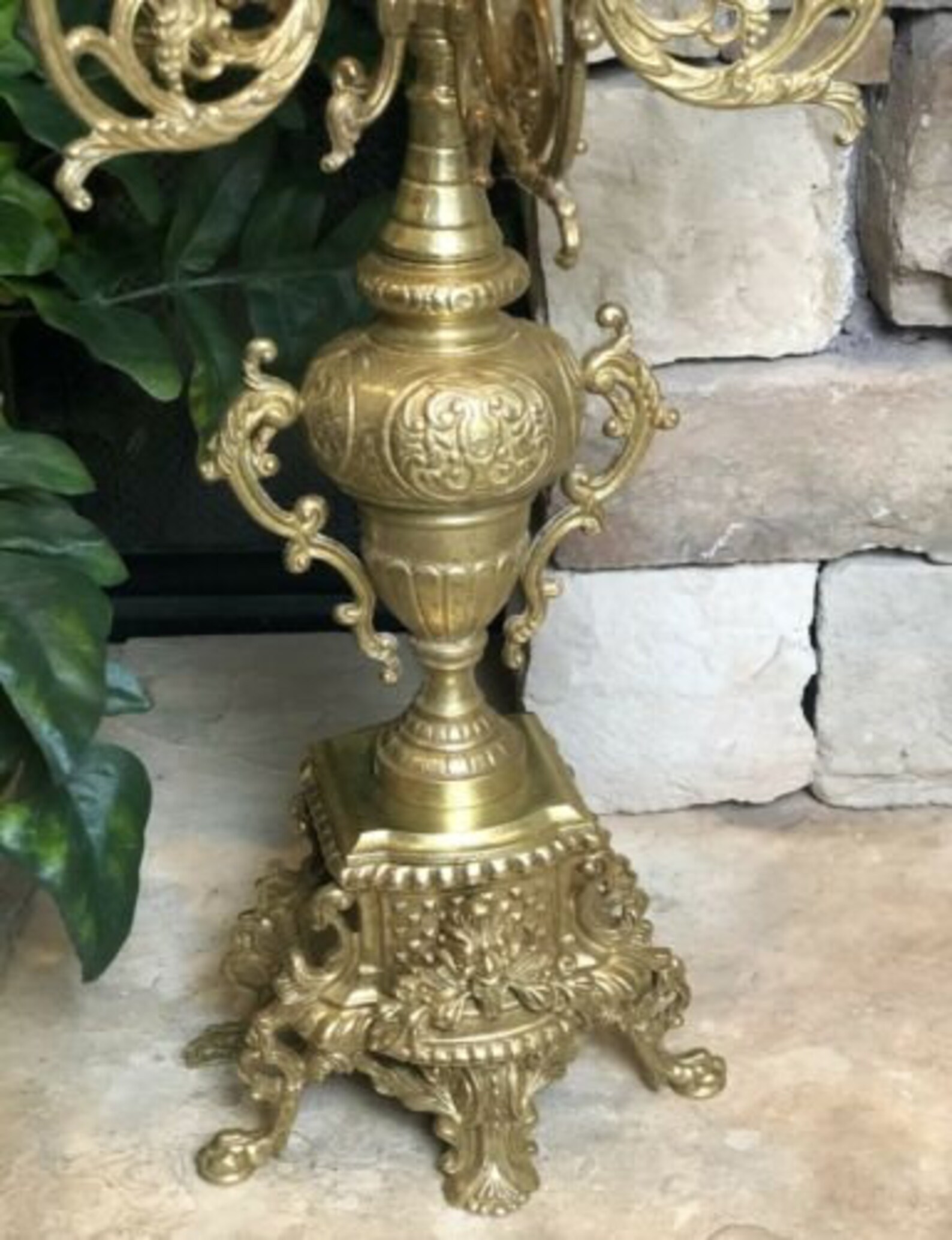 Vintage Brass Candelabras Large Candle Holders Baroque Rocco Etsy