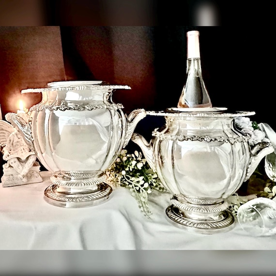 Antique Sheffield Champagne Buckets / Sheffield Silver Plated Wine Coolers / Royal Castle Silver Plate Wine Coolers / Antique Silver Urns