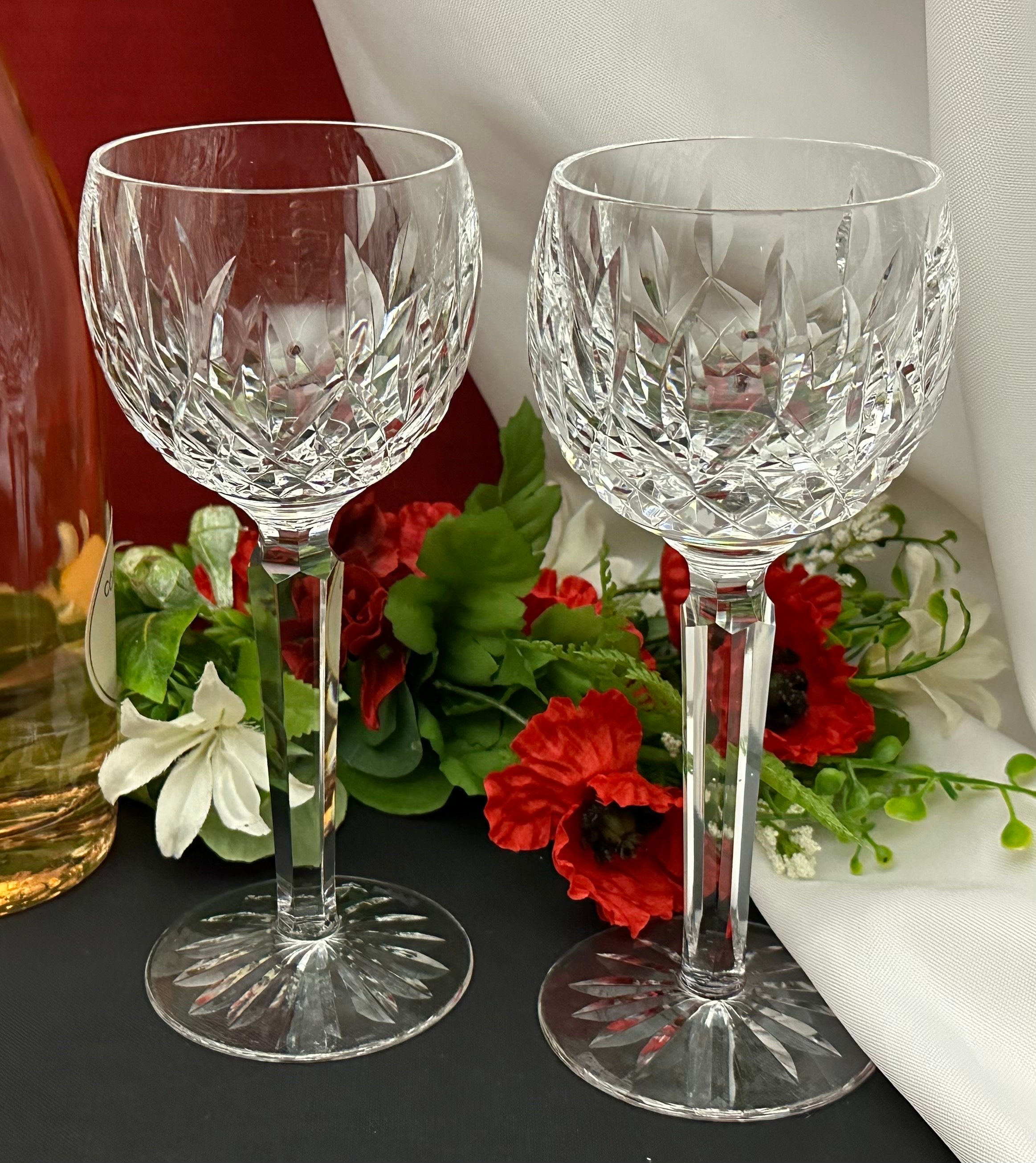 Sold at Auction: 6 WATERFORD LISMORE CRYSTAL RED WINE GLASSES