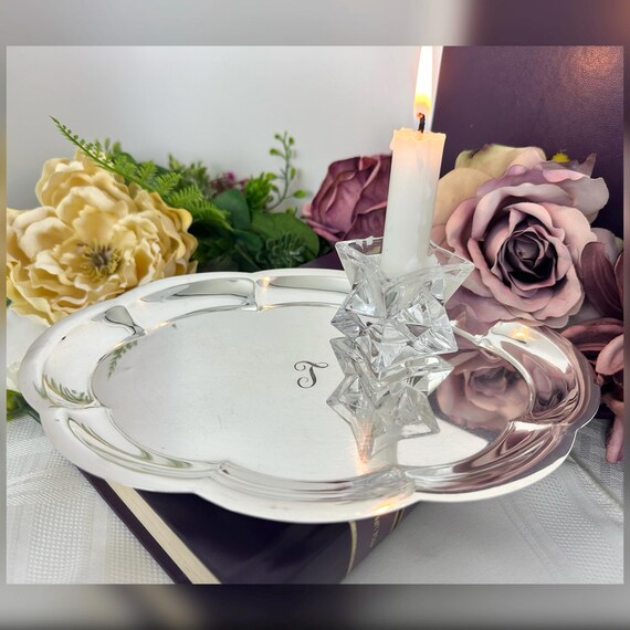 Revere Sterling Silversmiths Silver Scalloped Rim Plate Vintage 9.25" Mono Tray