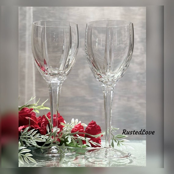 Rogaska Tulipe Wine Glasses / Vintage Blown Rogaska Glasses / Vintage Clear Tulipe Wine Glasses / Rogaska Crystal Tulipe Glasses / Drinkware