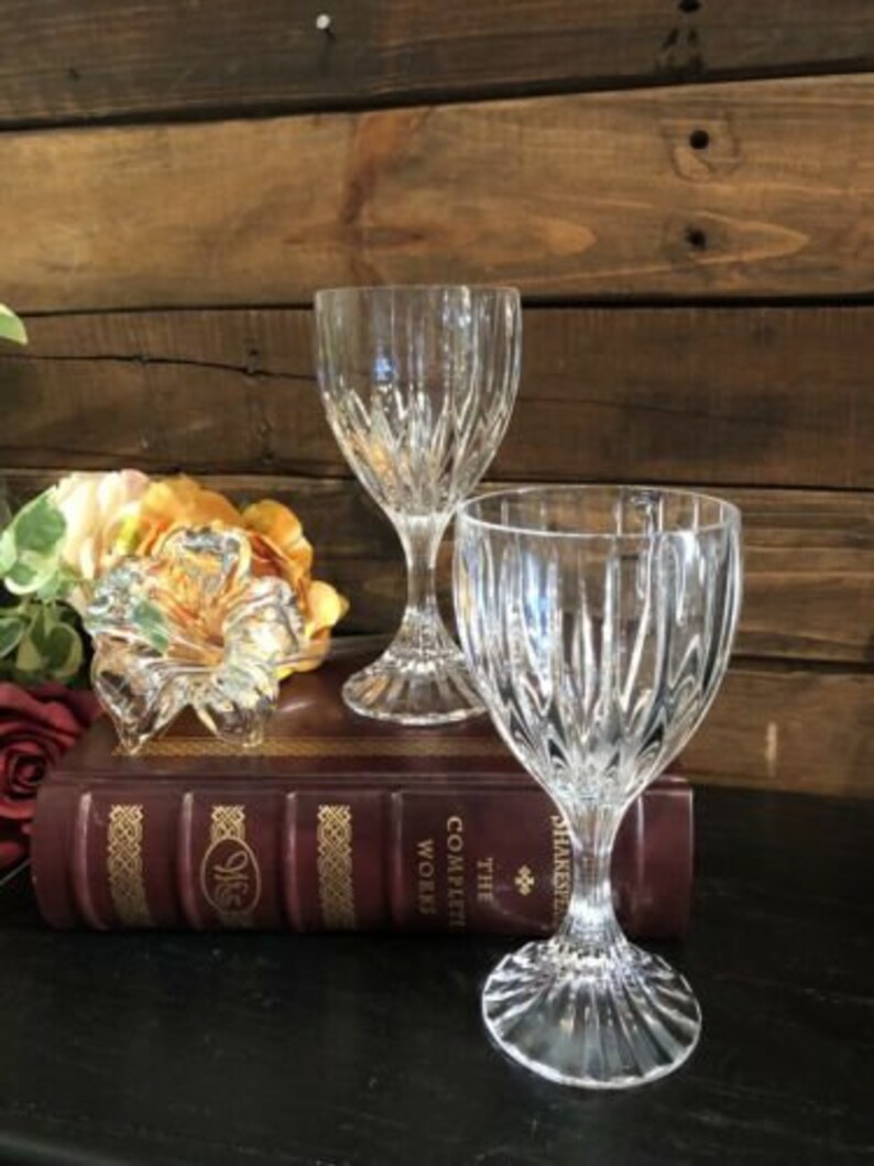 2 Mikasa Park Lane WATER Glasses Blown 8 Oz. 6 3/4 Vertical Etsy