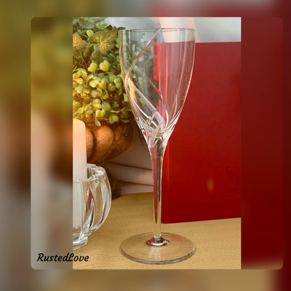Vintage Rogaska Spiral Water Goblet / Rogaska RGS40 Clear Water Glass / Rogaska Spiral Cut Bowl / Vintage Roaska Water Glass Spiral Cut - 1