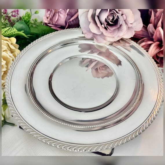 Gorham Sterling Silver Plate Gadroon Edge No Mono Sandwich Sterling Silver Plate