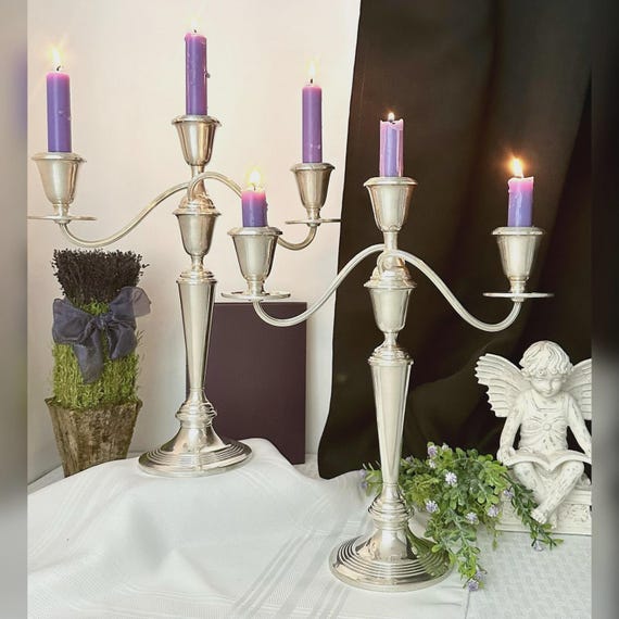 Sterling Silver Candelabras / Gorham Newport Sterling Candle Holders / Tall Sterling Silver Candlesticks / Gorham Sterling Candle Holders