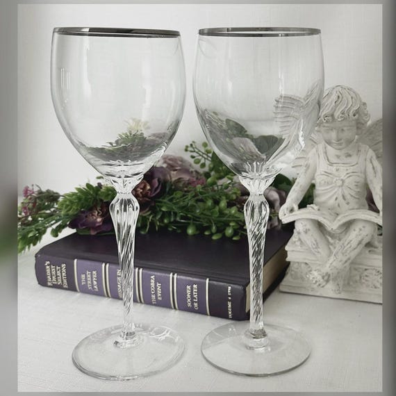 Lenox Madison Platinum Water Goblet Pair Replacement Crystal