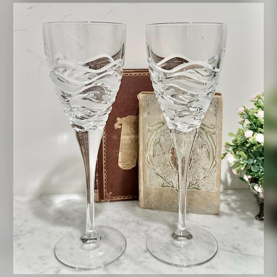 Vintage Cristal D'Arques Durand Crescendo Water Goblets Set of 2