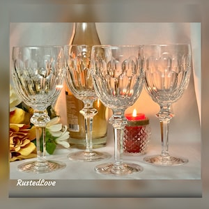 Curraghmore Waterford Water Glasses / Waterford Curraghmore Water Glasses / Curraghmore Water Goblets / Vintage Waterford Water Glasses - 4