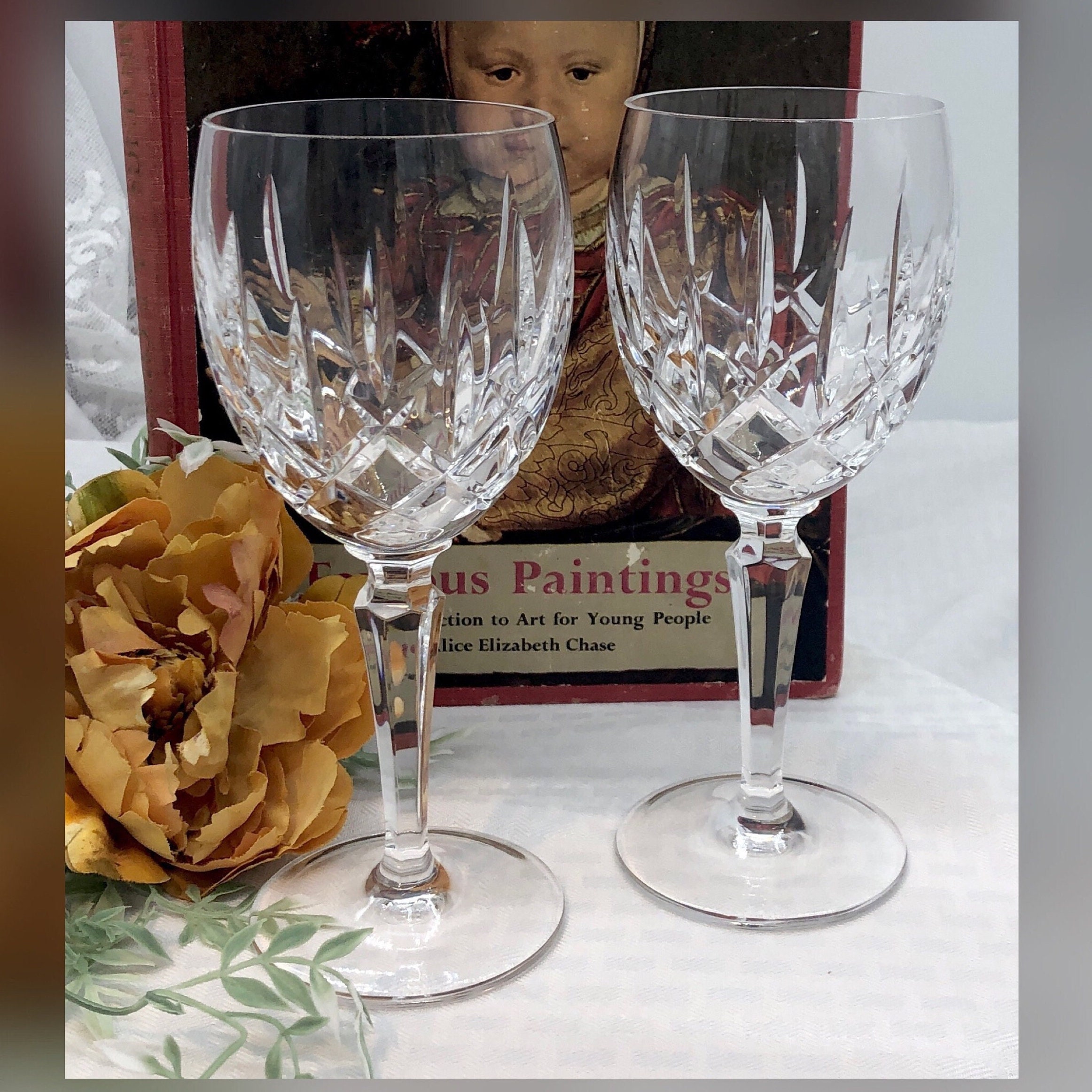 Fluted Champagne Star by Gorham Glasses Set of 2 8-7/8 Crystal Clear 4 OZ