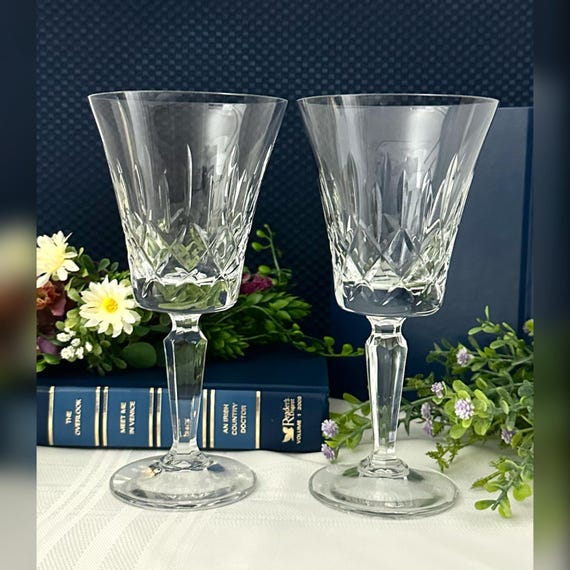 Vintage Mikasa Stratford Water Goblets - Cut Crystal, Set of 2