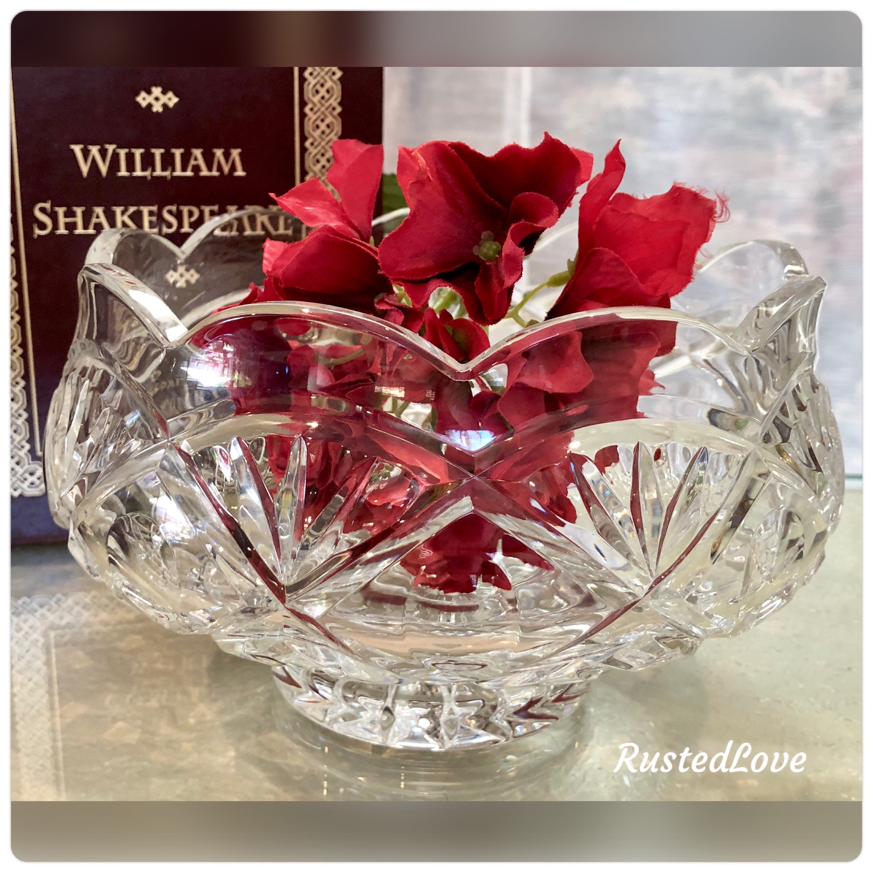 Waterford Crystal Bowl / Waterford Vase / Scalloped Rim Bowl