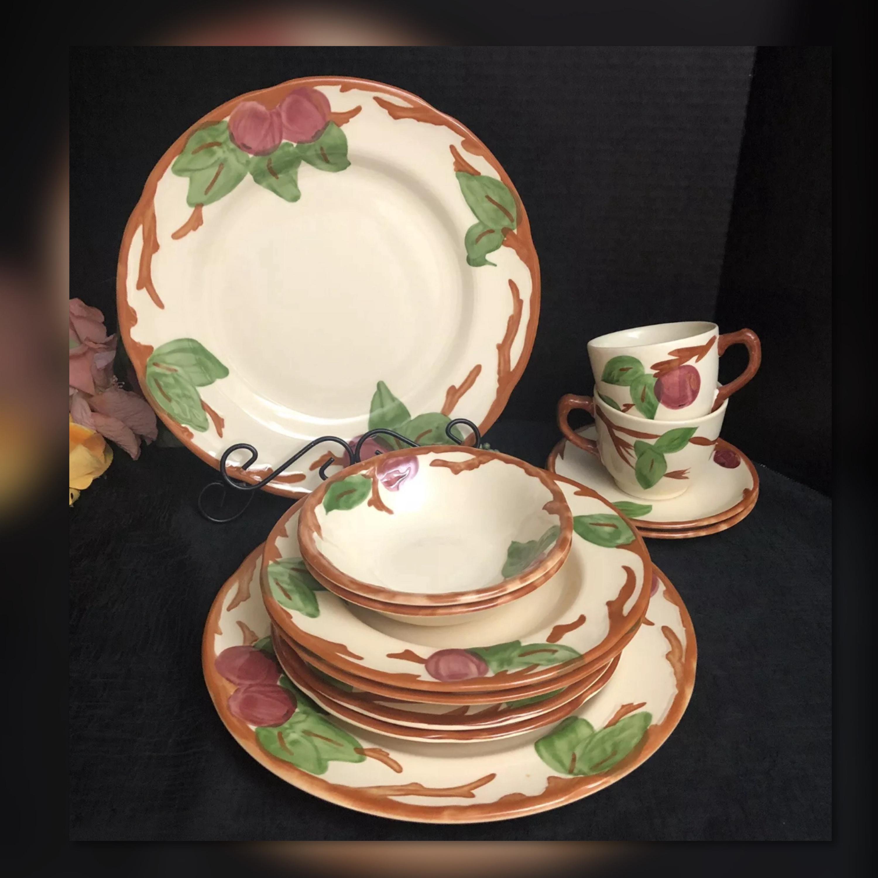Vintage Franciscan Apple Dishes Hand Painted Dishes Made in England Vintage England Back Stamp Hand Painted Apples 12 Pieces Etsy