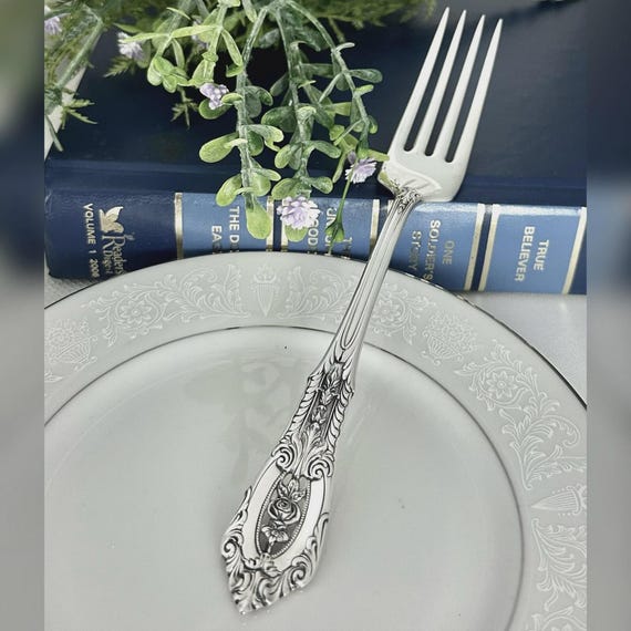 Wallace Rose Point Sterling Silver Dinner Fork 7" Replacement Flatware Vintage