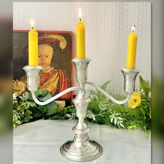 Sterling Silver Reed & Barton Candelabra / Reed And Barton Sterling Pilgrim Candelabra / Silver Pilgrim Candle Holder / 3 Arm Candelabra