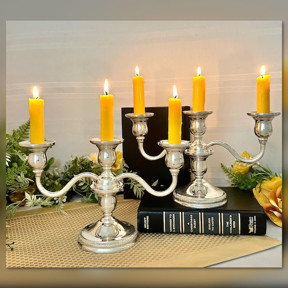 Vintage Prelude Sterling Silver Candelabras / Sterling Silver International Silver Candleabras / I.S. Prelude Sterling Candle Holders