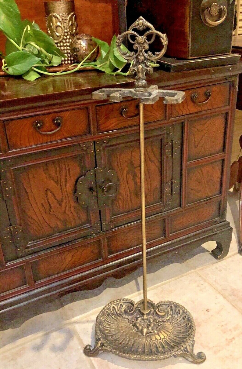 Vintage Victorian Solid Brass Fireplace Tool Set Stand Etsy