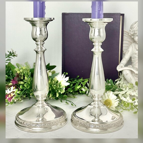 Sterling Silver Candlesticks Pair International Prelude Candle Holders Vintage