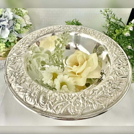 Kirk & Sons Sterling Footed Compote Bowl / Sterling Silver Repousse Bowl / Kirk and Sons Sterling 32F Silver Centerpiece Bowl / Silver Bowl