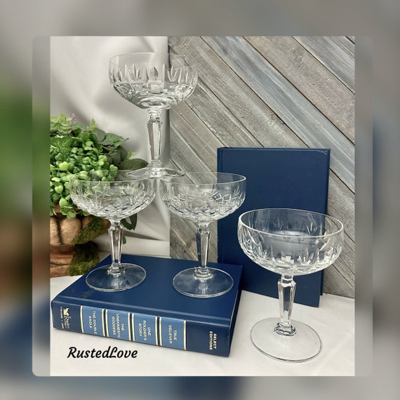 Vintage Mikasa Cut Antique Lace Tall Champagne Coupes / Mikasa Champagne Coupes / Antique Lace Dessert Cups / Vintage Antique Lace Glasses 4