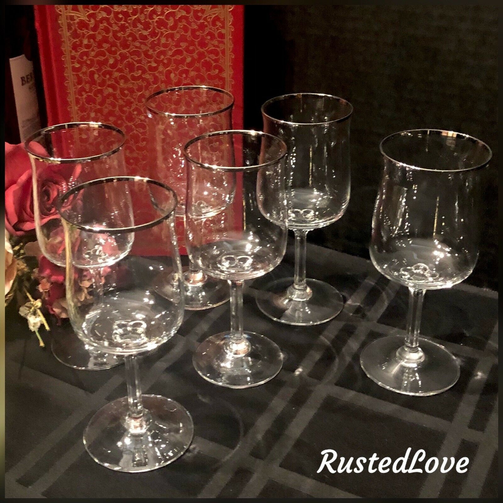 Lenox Wine Glasses / Lenox Desire / Platinum Rim / Vintage Etsy