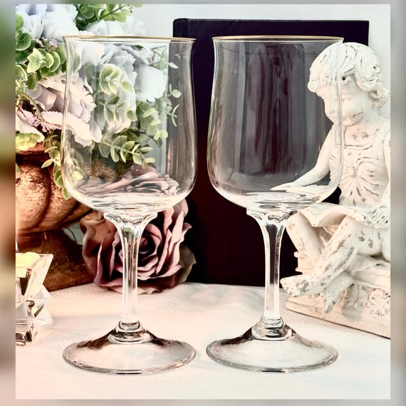 Lenox Intrigue Gold Rim Water Glass Pair Replacement Glass USA