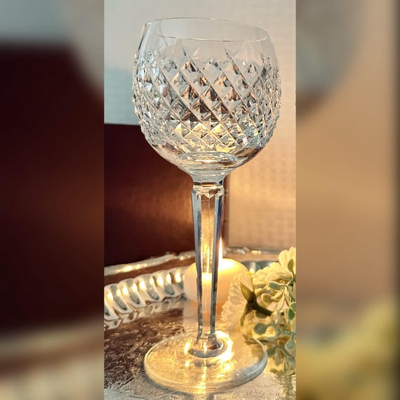 Alana Waterford Crystal Hock Wine Glass / Waterford Alana 6 Oz Wine Hock / Alana Crystal Hock Wine Glass / Vintage Waterford Alana Hock Wine