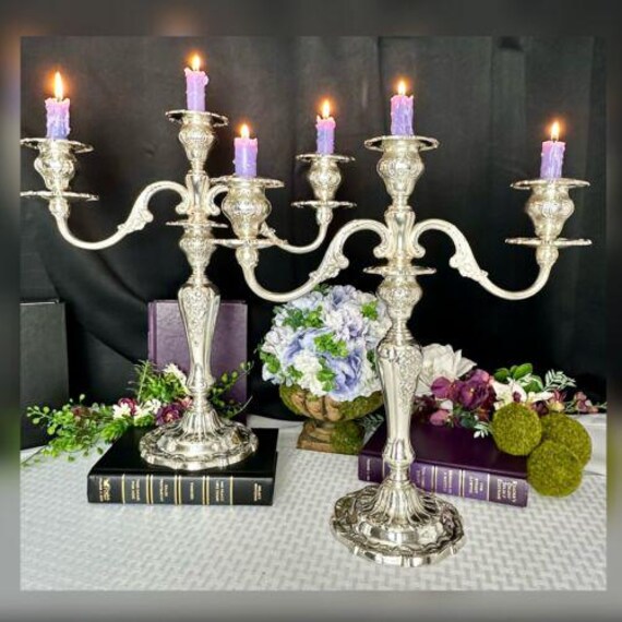 Sterling Gorham Louis XV Candelabras /  Louis XV Sterling Candle Holders / Vintage Gorham Sterling Centerpiece Candle Holders / Candelabras