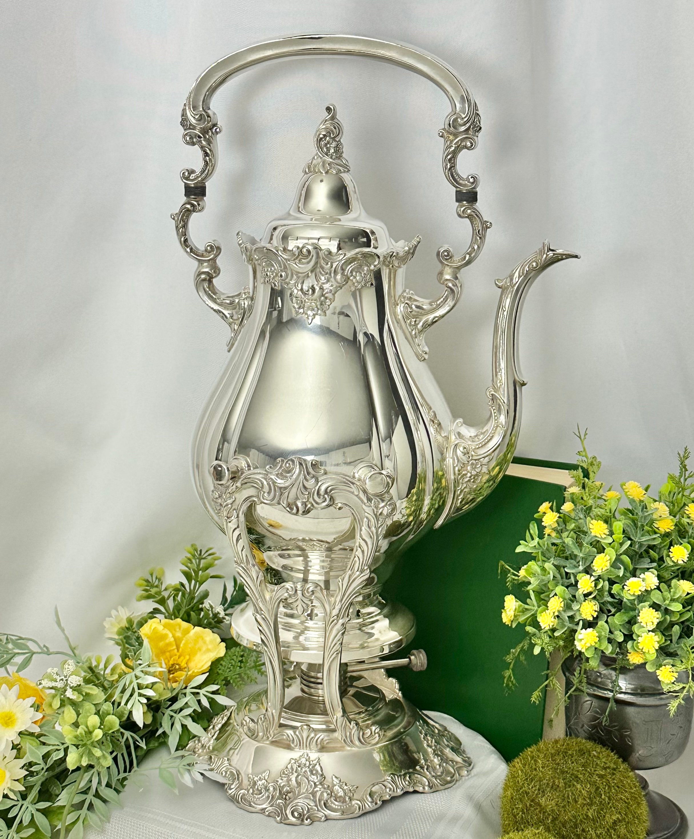 Wallace Baroque Tilting Tea Pot / Wallace Silver Plated Tea Pot