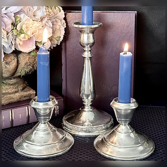 Sterling Silver Candle Holders / Sterling Console Candlesticks / I.S. Prelude Candlestick / Candle Holders Set / 3 Sterling Candle Holders