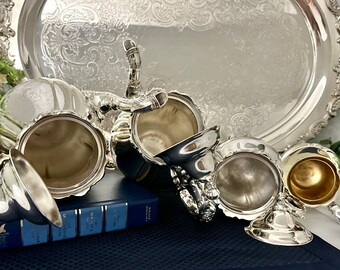 Wallace Baroque Silver Plate Tea and Coffee Service
