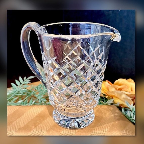 Waterford Crystal Pitcher / Waterford Alana Pitcher / Waterford 20 Oz Clear Blown Glass Pitcher / Crystal  Water Pitcher / Alana  Waterford