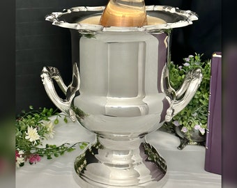 Vintage Silver Plated Ice Bucket / Vintage Leonard Champagne Bucket / Vintage Silver Plate Trophy Vase / Silver Plated Leonard Wine Chiller