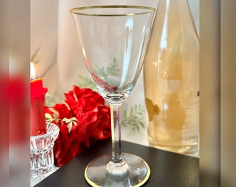 Baccarat Directoire Gold Trimmed Claret Wine Glass / French Claret Wine Glass / Baccarat Directoire Glass / Baccarat Claret Wine Glass