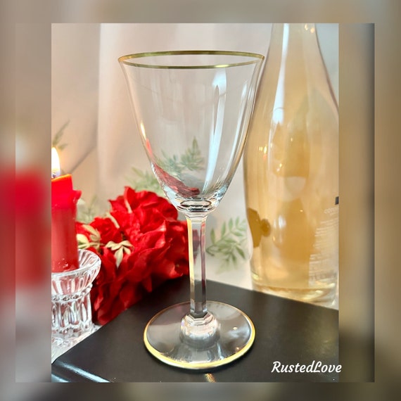 Baccarat Directoire Gold Trimmed Claret Wine Glass /Baccarat Gold Claret Wine / Baccarat Directoire Glass / Baccarat Claret Wine Glass 1