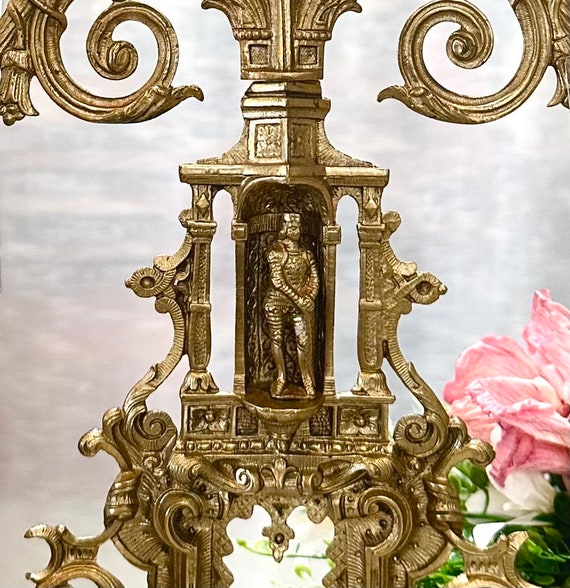 Antique Cornelius & Co Victorian Girandole Brass Crystal