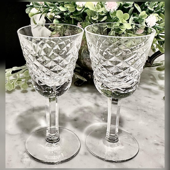 Waterford Alana Cordial Cocktail Glasses Pair Crystal Ireland Vintage Replacement