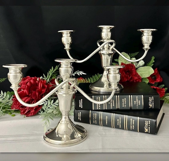 Mueck-Carey Co Sterling Silver Candelabras / Mueck Cary #420 Sterling Candelabras / Vintage Silver Candle Holders / Sterling Candlesticks