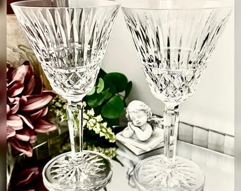 Waterford Maeve Water Goblets Pair Vintage Cut Crystal