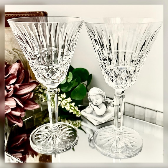 Waterford Maeve Water Goblets Pair Vintage Cut Crystal