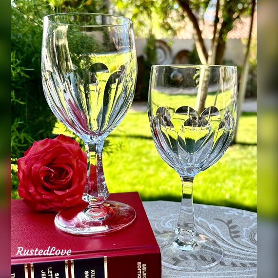Vintage Blanka Josair Water Glasses / Josair Blanka Crystal Water Glasses / Vintage Josair Water Goblets / Josair Blanka Glasses / READ - 2